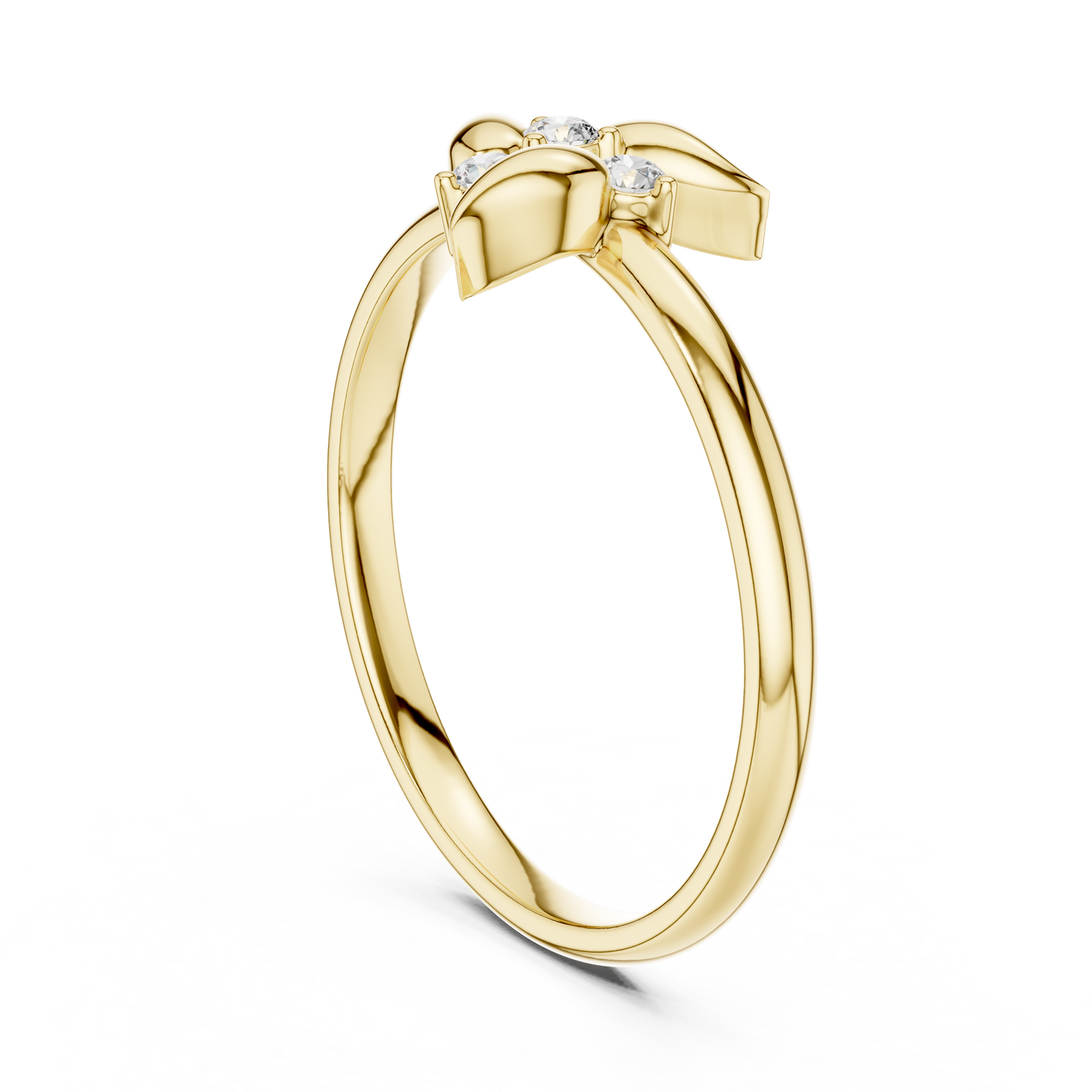 Organic Leaf Diamond Ring | Timeless Nature Beauty | Luxury Silver Rose Plated Fine Jewelry Statement Piece