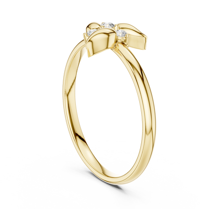 Organic Leaf Diamond Ring | Timeless Nature Beauty | Luxury Silver Rose Plated Fine Jewelry Statement Piece