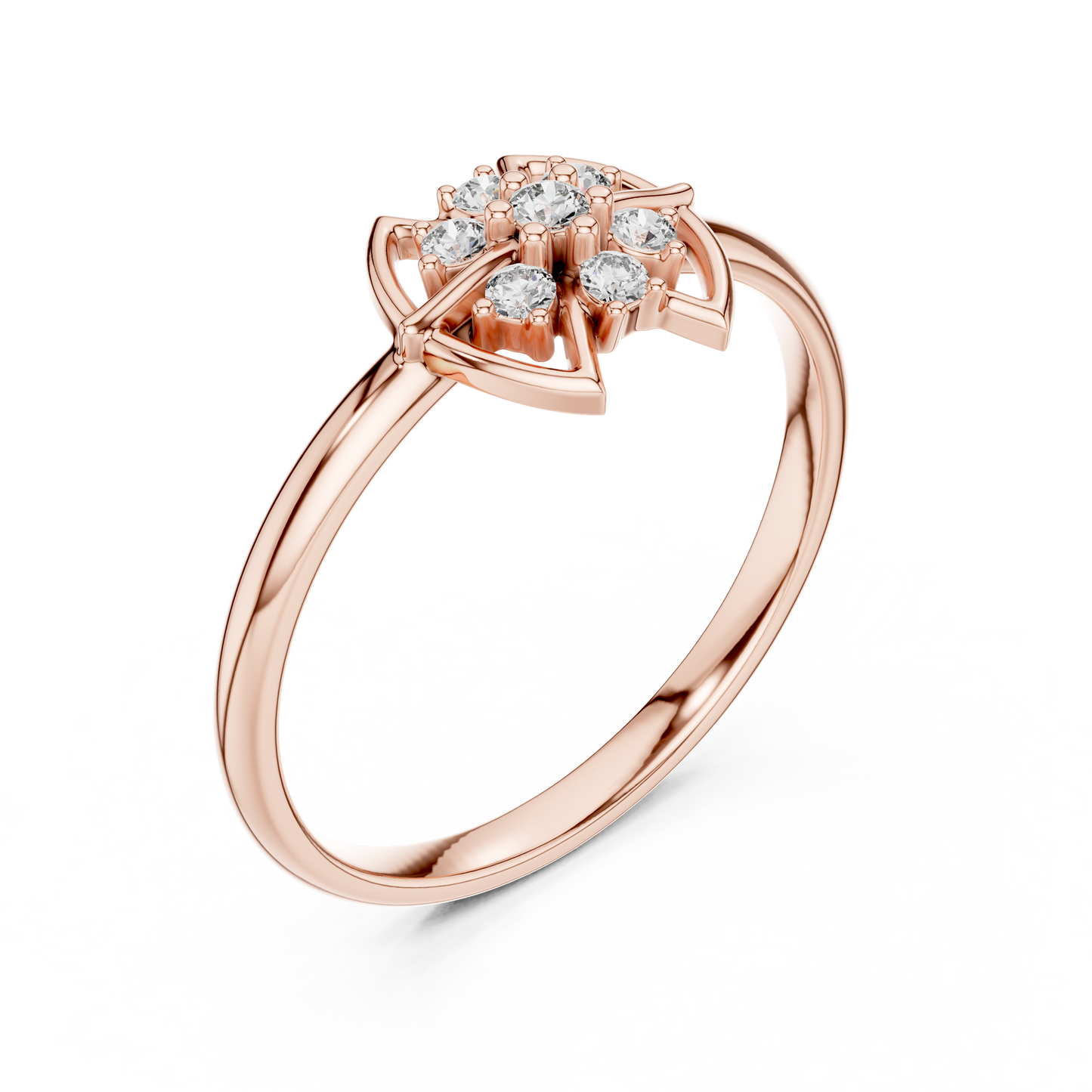 Mystic Floral Diamond Ring | Artisan Lotus Luxury Craft | Silver Gold Plated Glow