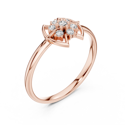 Mystic Floral Diamond Ring | Artisan Lotus Luxury Craft | Silver Gold Plated Glow