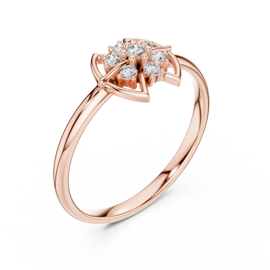 Mystic Floral Diamond Ring | Artisan Lotus Luxury Craft | Silver Gold Plated Glow
