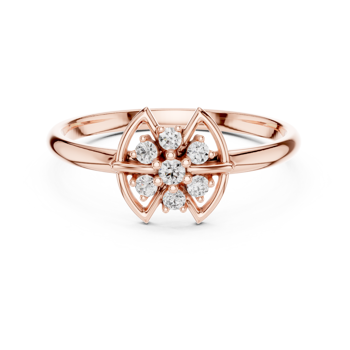 Mystic Floral Diamond Ring | Artisan Lotus Luxury Craft | Silver Gold Plated Glow
