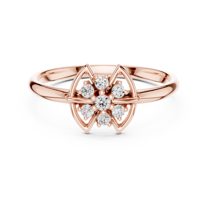 Mystic Floral Diamond Ring | Artisan Lotus Luxury Craft | Silver Gold Plated Glow