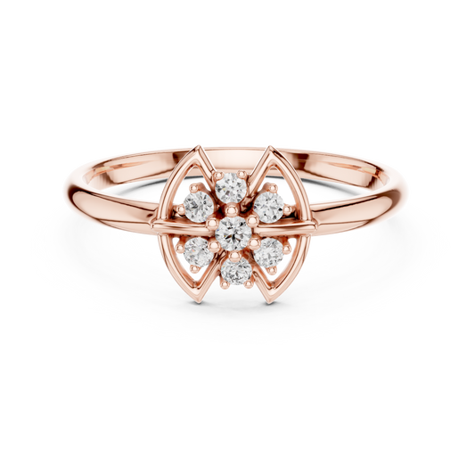 Mystic Floral Diamond Ring | Artisan Lotus Luxury Craft | Silver Gold Plated Glow