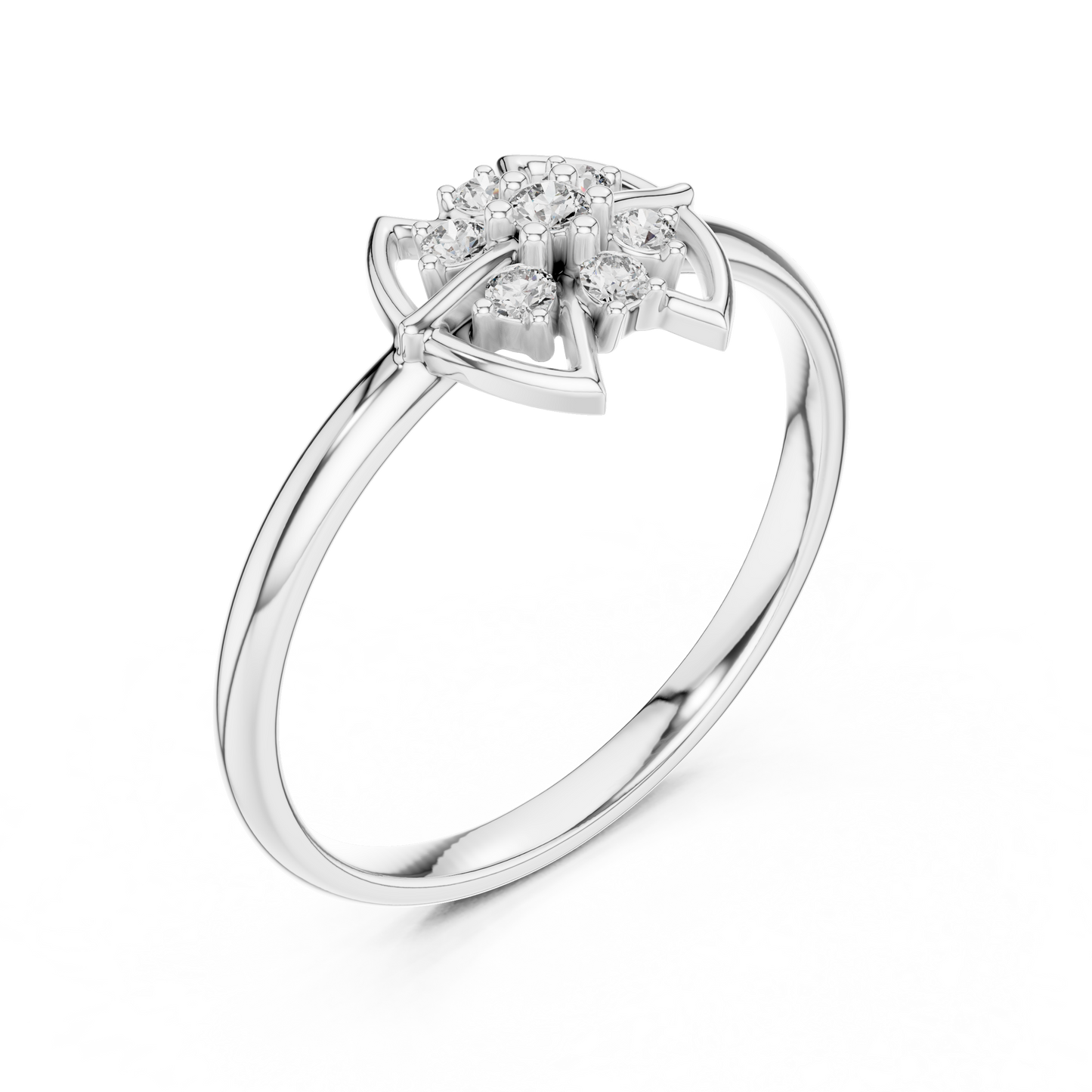 Mystic Floral Diamond Ring | Artisan Lotus Luxury Craft | Silver Gold Plated Glow