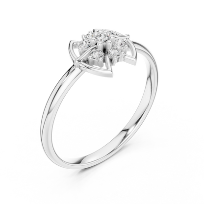 Mystic Floral Diamond Ring | Artisan Lotus Luxury Craft | Silver Gold Plated Glow