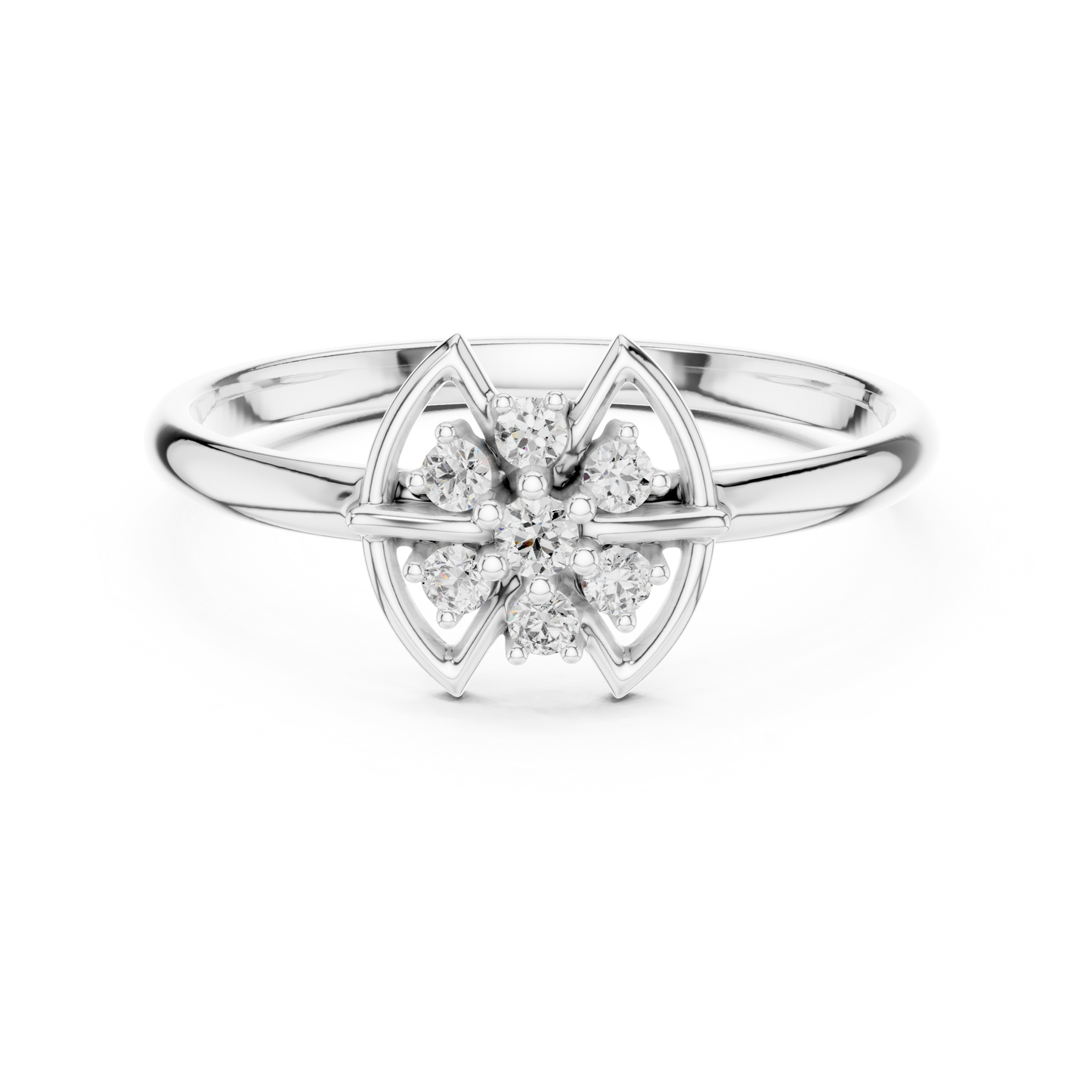 Mystic Floral Diamond Ring | Artisan Lotus Luxury Craft | Silver Gold Plated Glow