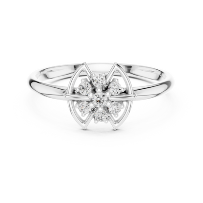 Mystic Floral Diamond Ring | Artisan Lotus Luxury Craft | Silver Gold Plated Glow