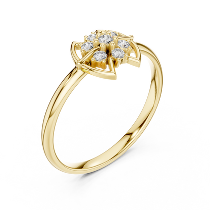 Mystic Floral Diamond Ring | Artisan Lotus Luxury Craft | Silver Gold Plated Glow