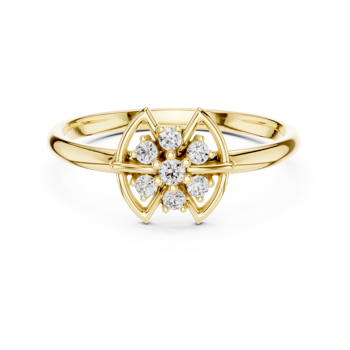 Mystic Floral Diamond Ring | Artisan Lotus Luxury Craft | Silver Gold Plated Glow