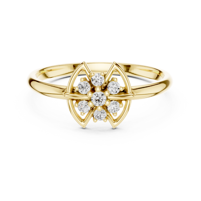 Mystic Floral Diamond Ring | Artisan Lotus Luxury Craft | Silver Gold Plated Glow