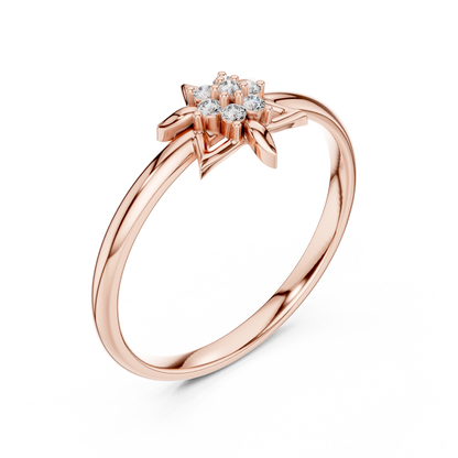 Ethereal Flower Diamond Ring | Timeless Luxury Love Symbol | White Gold Rose Yellow Style