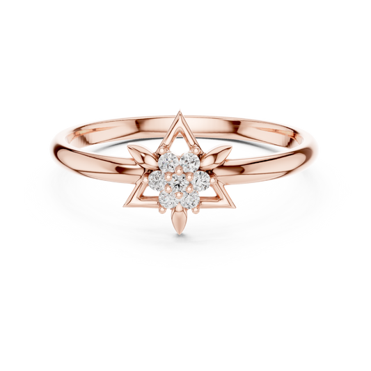 Ethereal Flower Diamond Ring | Timeless Luxury Love Symbol | White Gold Plated Rose Yellow Plated Style