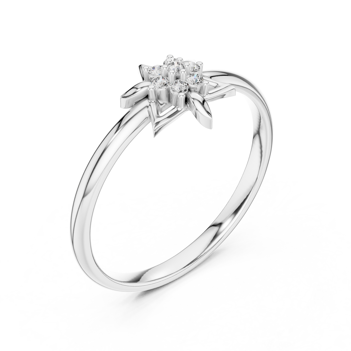 Ethereal Flower Diamond Ring | Timeless Luxury Love Symbol | White Gold Rose Yellow Style