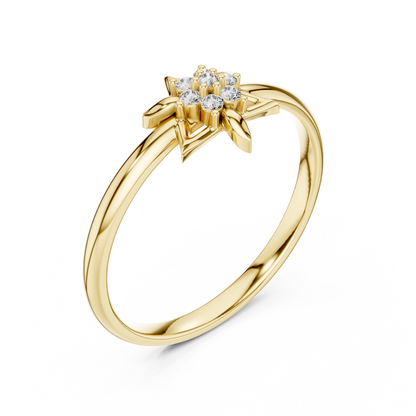 Ethereal Flower Diamond Ring | Timeless Luxury Love Symbol | White Gold Rose Yellow Style