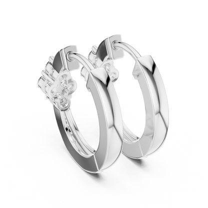 Rosy Cluster Hoops | Shimmer Crystal Beam | Classic Elegant Huggie Earrings