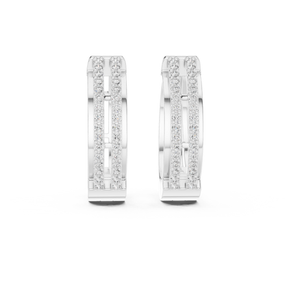 Refined Twin Hoops | Bright Diamond Earrings | Glamor Modern Everyday Wear