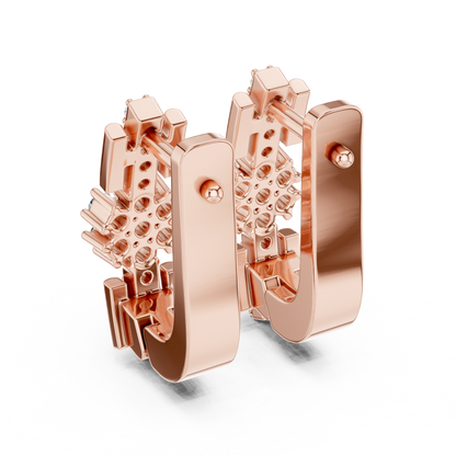 Starburst Huggie Earrings – Gold Hoop Drop – Dainty Cluster Sparkle – Luxury Everyday Jewelry Gift