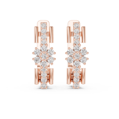 Starburst Huggie Earrings – Gold Hoop Drop – Dainty Cluster Sparkle – Luxury Everyday Jewelry Gift