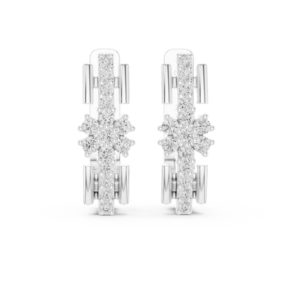 Starburst Huggie Earrings – Gold Hoop Drop – Dainty Cluster Sparkle – Luxury Everyday Jewelry Gift