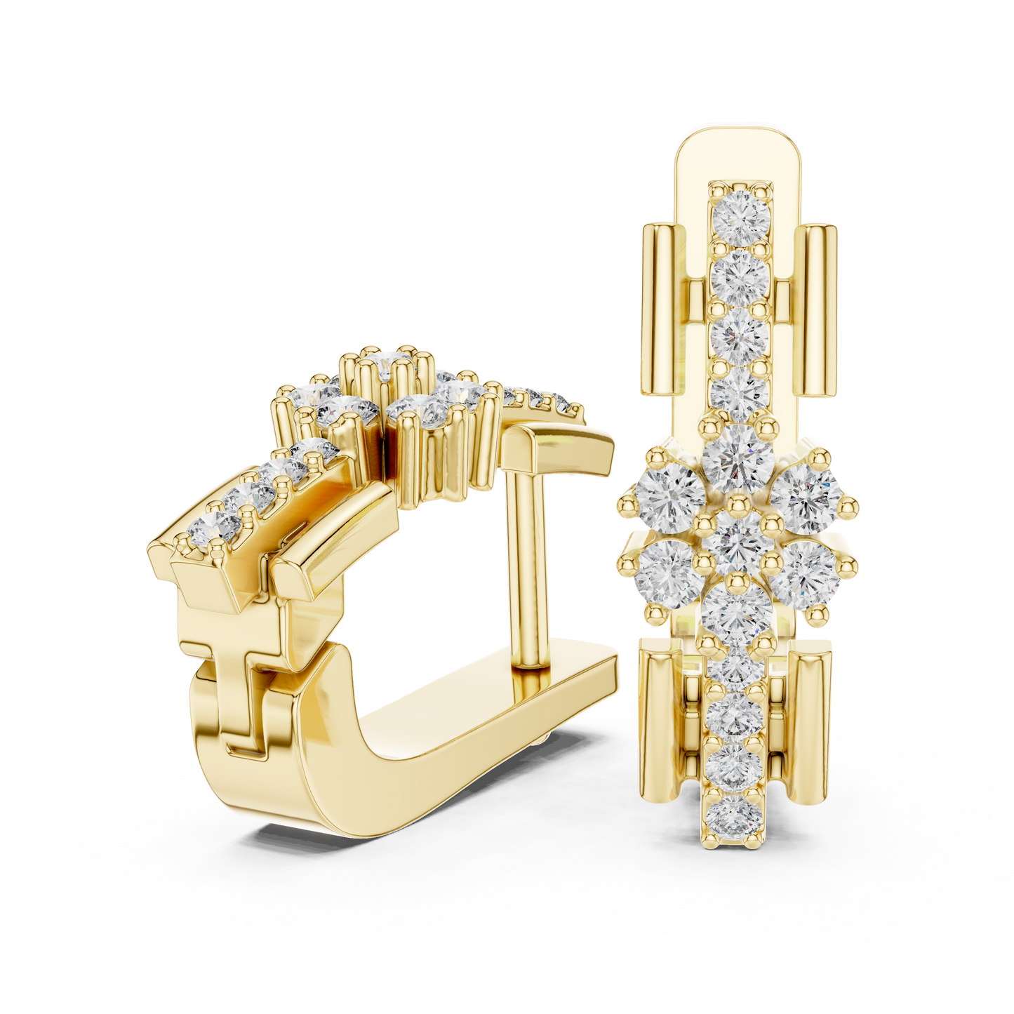 Starburst Huggie Earrings – Gold Hoop Drop – Dainty Cluster Sparkle – Luxury Everyday Jewelry Gift