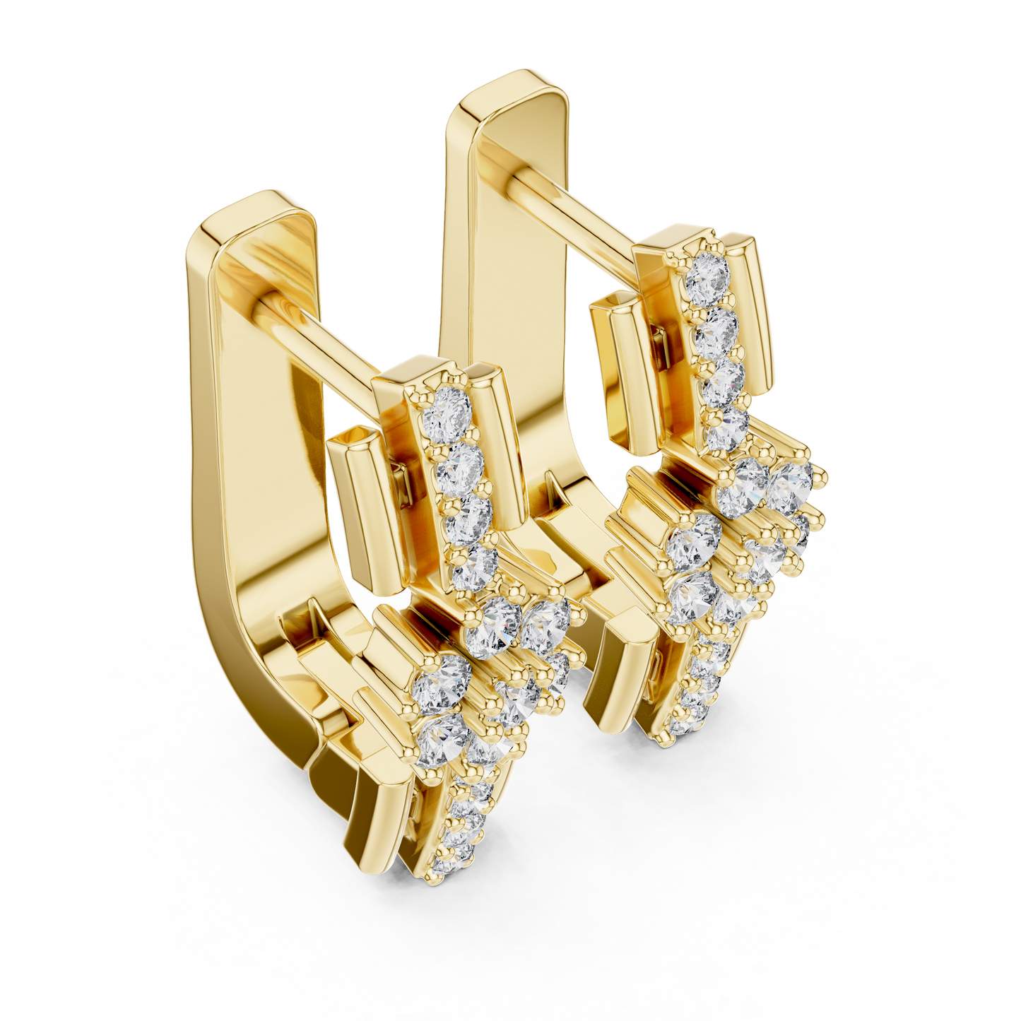 Starburst Huggie Earrings – Gold Hoop Drop – Dainty Cluster Sparkle – Luxury Everyday Jewelry Gift