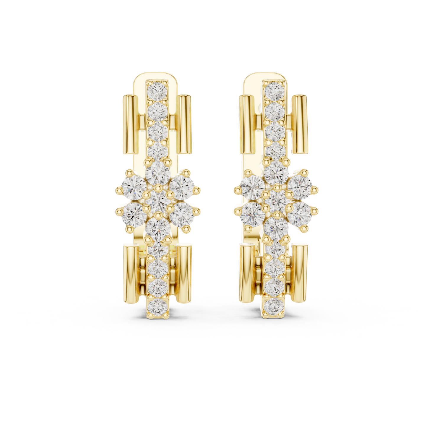 Starburst Huggie Earrings – Gold Hoop Drop – Dainty Cluster Sparkle – Luxury Everyday Jewelry Gift