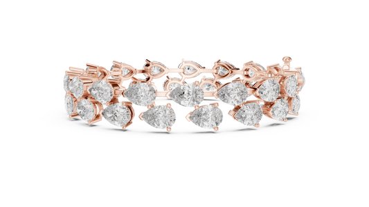 Prestige Pear Cut Diamond Bracelet • Grand Luxury Gold • Anniversary Gift for the Exceptional Woman