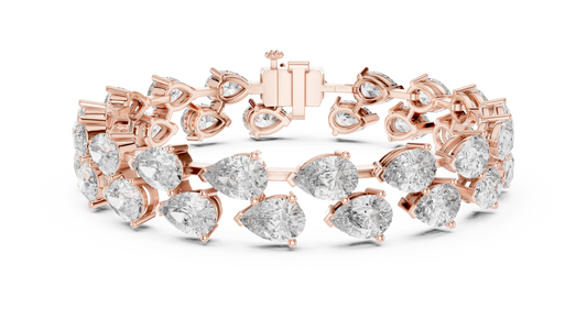 Prestige Pear Cut Diamond Bracelet • Grand Luxury Gold • Anniversary Gift for the Exceptional Woman