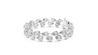 Prestige Pear Cut Diamond Bracelet • Grand Luxury Gold • Anniversary Gift for the Exceptional Woman