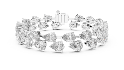 Prestige Pear Cut Diamond Bracelet • Grand Luxury Gold • Anniversary Gift for the Exceptional Woman