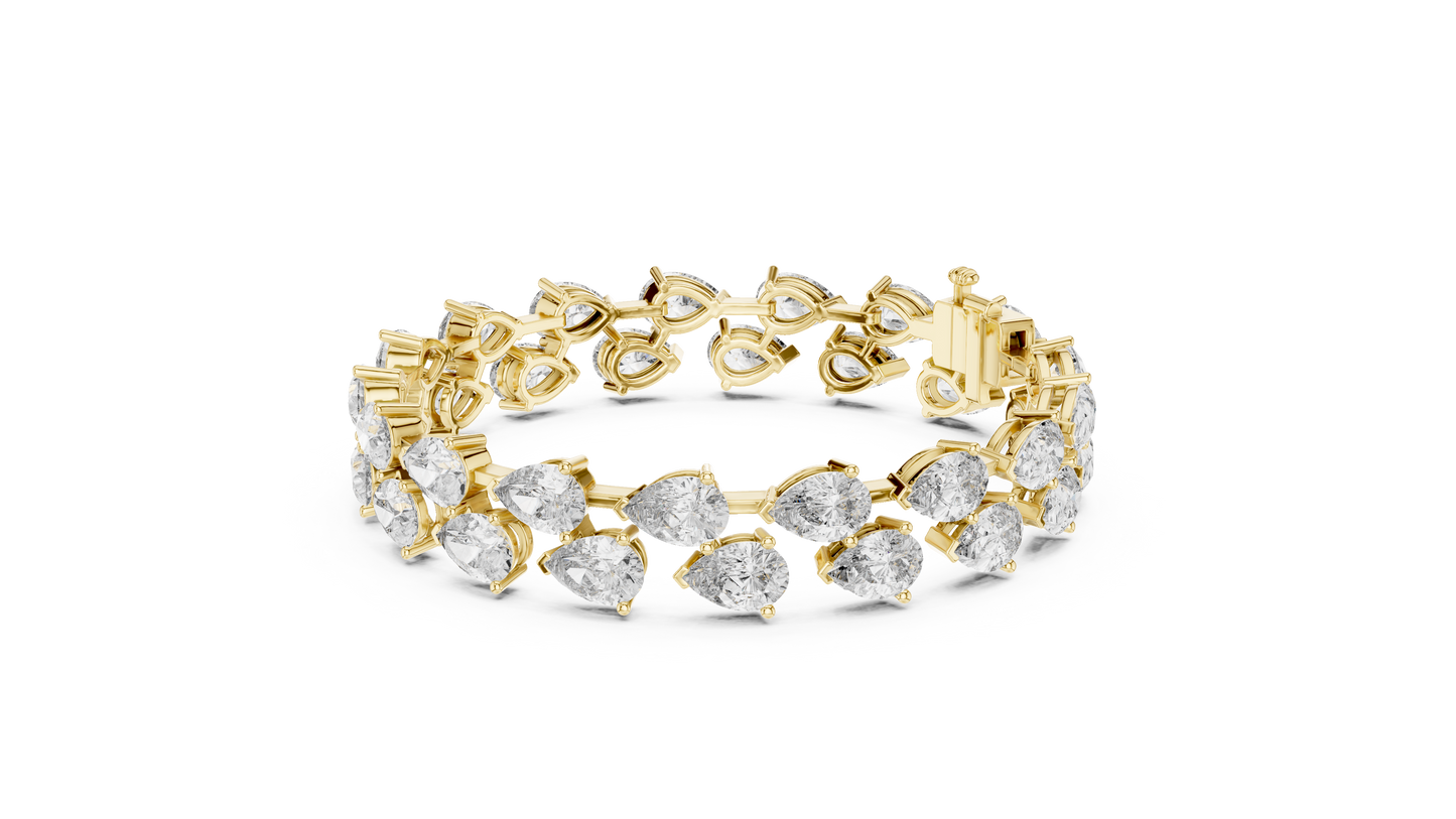 Prestige Pear Cut Diamond Bracelet • Grand Luxury Gold • Anniversary Gift for the Exceptional Woman