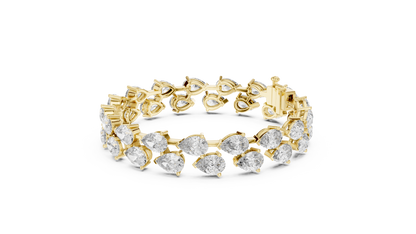 Prestige Pear Cut Diamond Bracelet • Grand Luxury Gold • Anniversary Gift for the Exceptional Woman