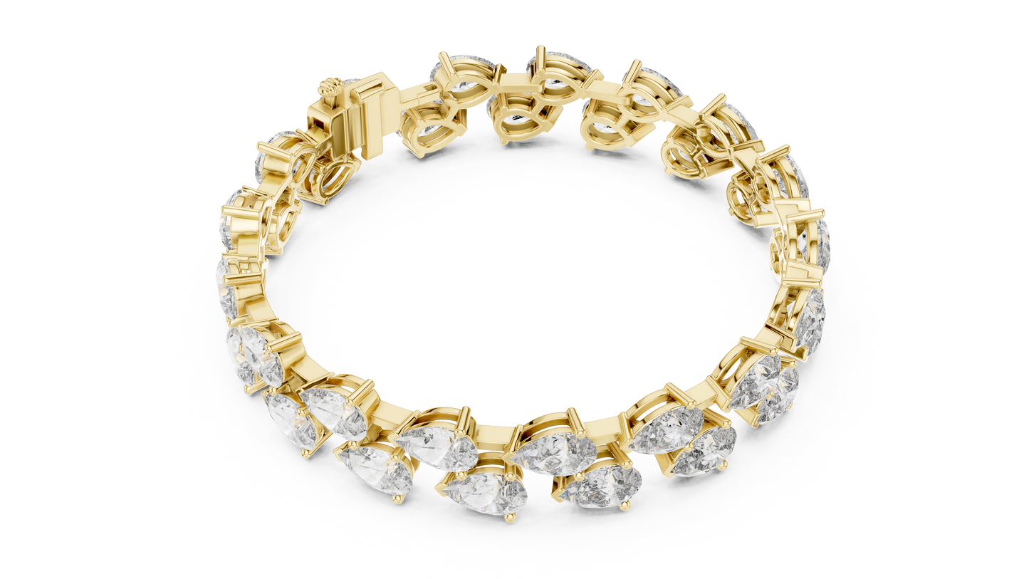 Prestige Pear Cut Diamond Bracelet • Grand Luxury Gold • Anniversary Gift for the Exceptional Woman
