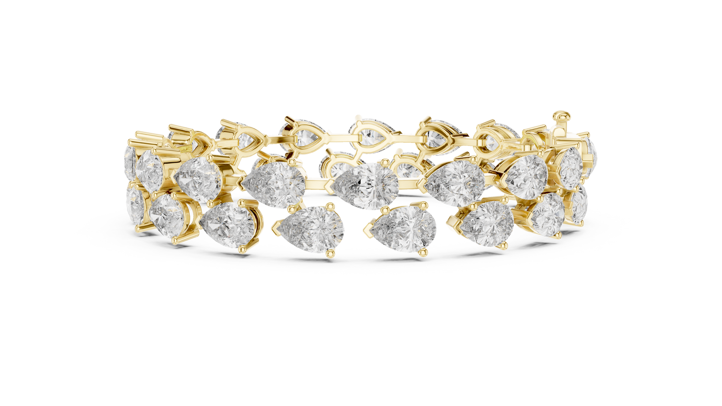 Prestige Pear Cut Diamond Bracelet • Grand Luxury Gold • Anniversary Gift for the Exceptional Woman