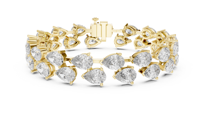 Prestige Pear Cut Diamond Bracelet • Grand Luxury Gold • Anniversary Gift for the Exceptional Woman