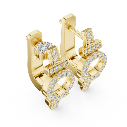 Huggie Earrings – Unique Symbol Design, Elegant Everyday Statement Jewelry