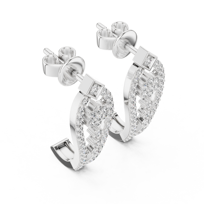 Majestic Floral Stud Earrings • Rose Gold Sparkle Design - Shimmering Flower Pattern Style