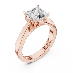 2ct Lab Diamond Solitaire Ring On Hand Model