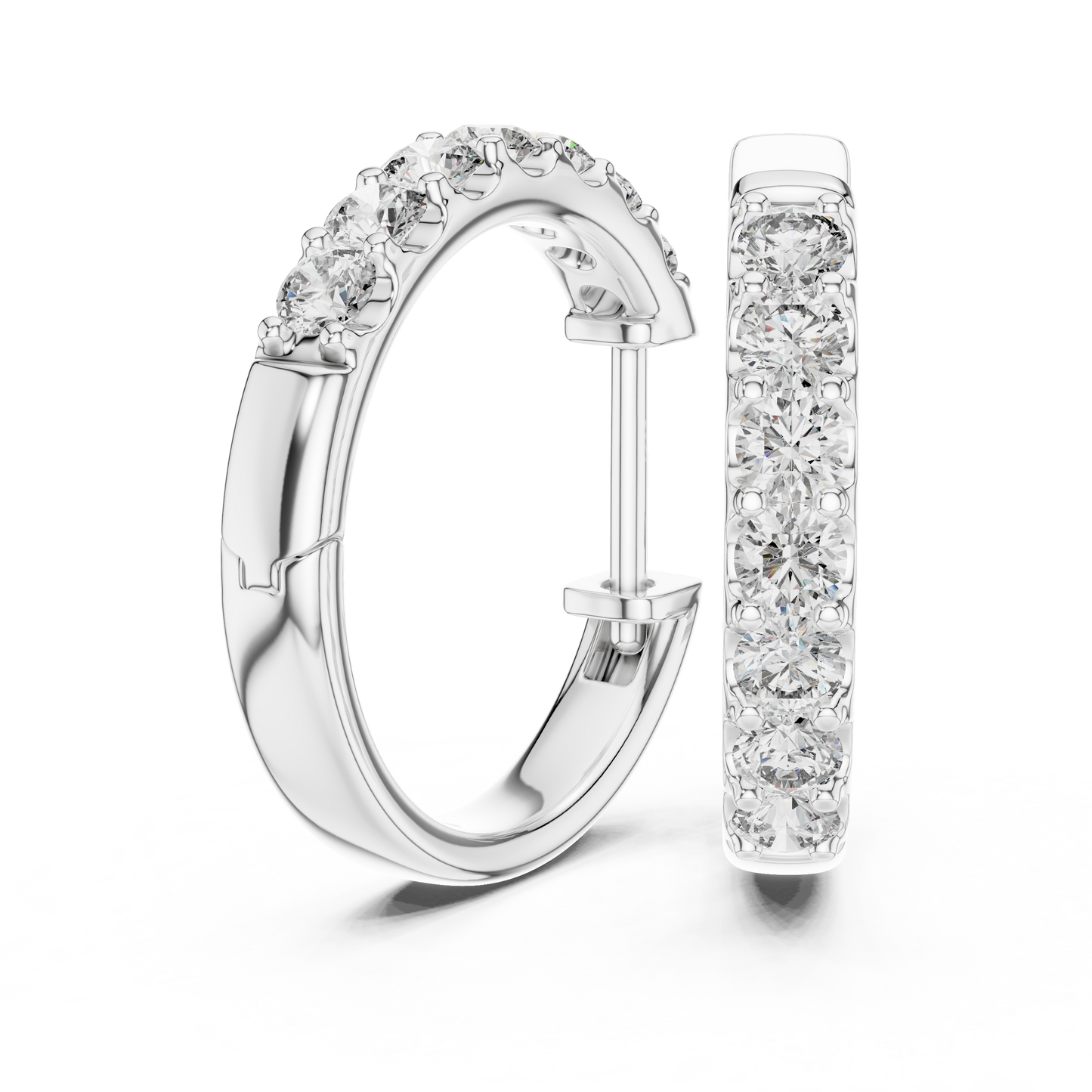 Brilliant Diamond Hoop Earrings | Chic Huggie | Lightweight Everyday Luxury Beauty