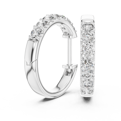 Brilliant Diamond Hoop Earrings | Chic Huggie | Lightweight Everyday Luxury Beauty