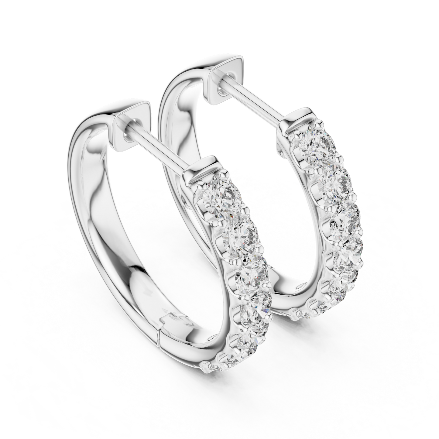 Brilliant Diamond Hoop Earrings | Chic Huggie | Lightweight Everyday Luxury Beauty