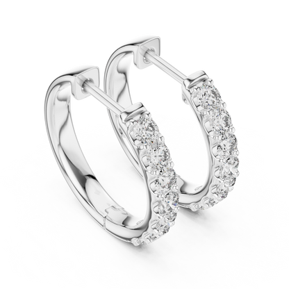 Brilliant Diamond Hoop Earrings | Chic Huggie | Lightweight Everyday Luxury Beauty