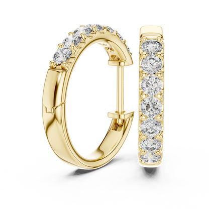 Brilliant Diamond Hoop Earrings | Chic Huggie | Lightweight Everyday Luxury Beauty