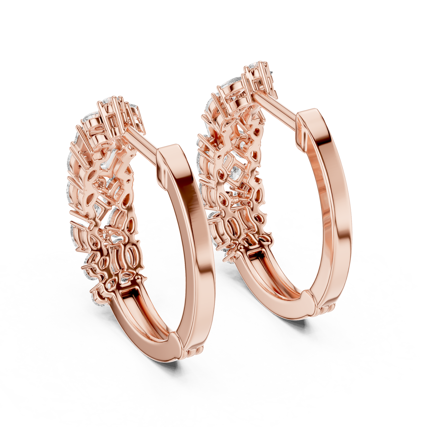 Prestige Multi-Cut Diamond Hoops • High-End Pear Oval Emerald Cluster Earrings • Engagement Gift