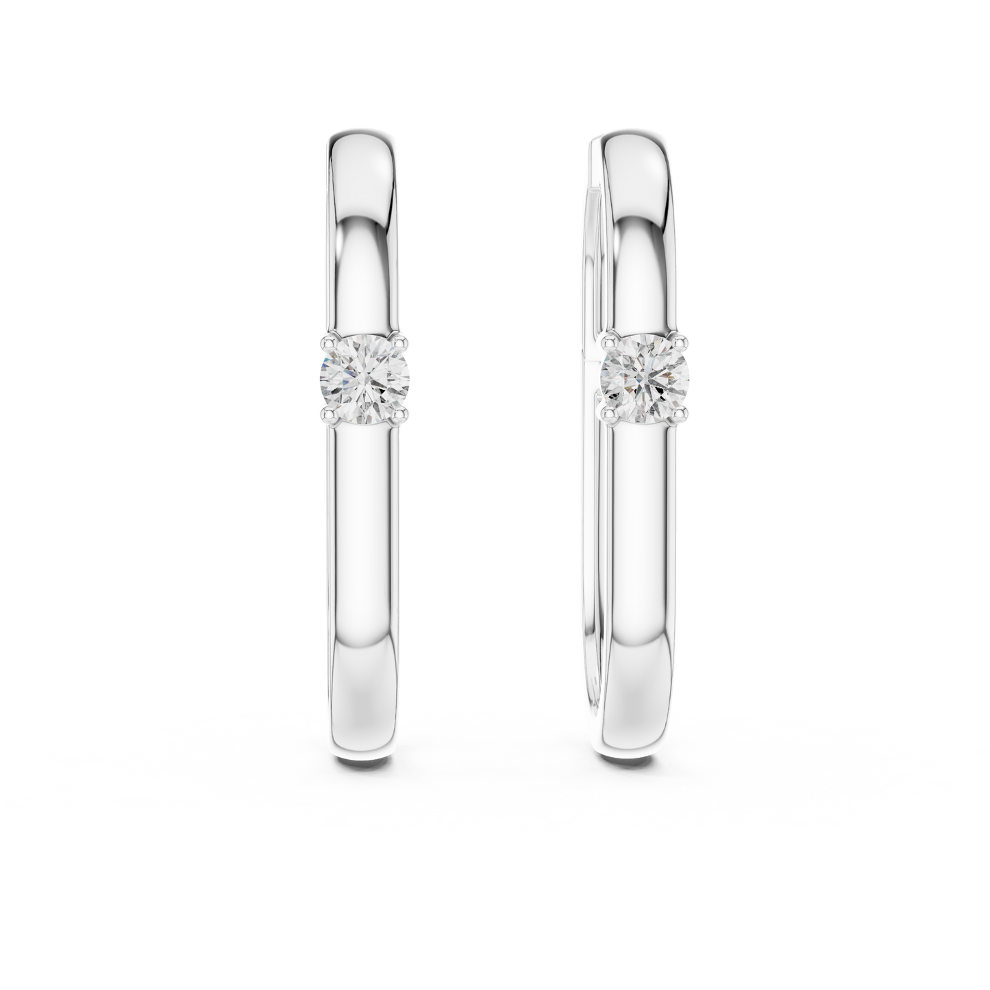 Classic Gold Hoop Solitaire Crystal Timeless Refined Dressy Celebration Piece - Luxe Round Solitaire Earrings