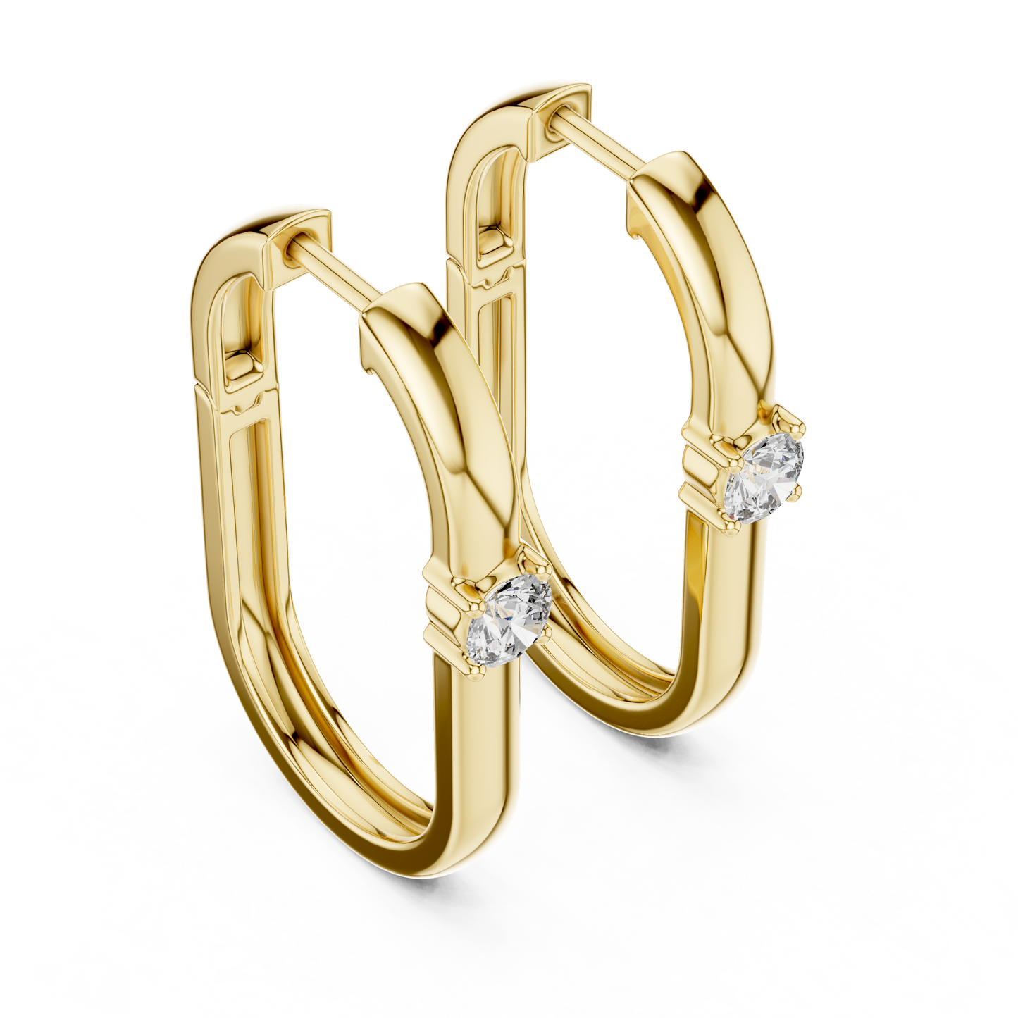 Classic Gold Hoop Solitaire Crystal Timeless Refined Dressy Celebration Piece - Luxe Round Solitaire Earrings