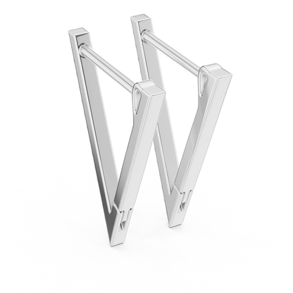 Futuristic Angle-Cut Hoops • V-Design Pavé Drop Earrings • Chic Minimal Gold Earrings