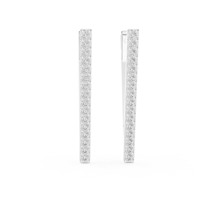 Futuristic Angle-Cut Hoops • V-Design Pavé Drop Earrings • Chic Minimal Gold Earrings