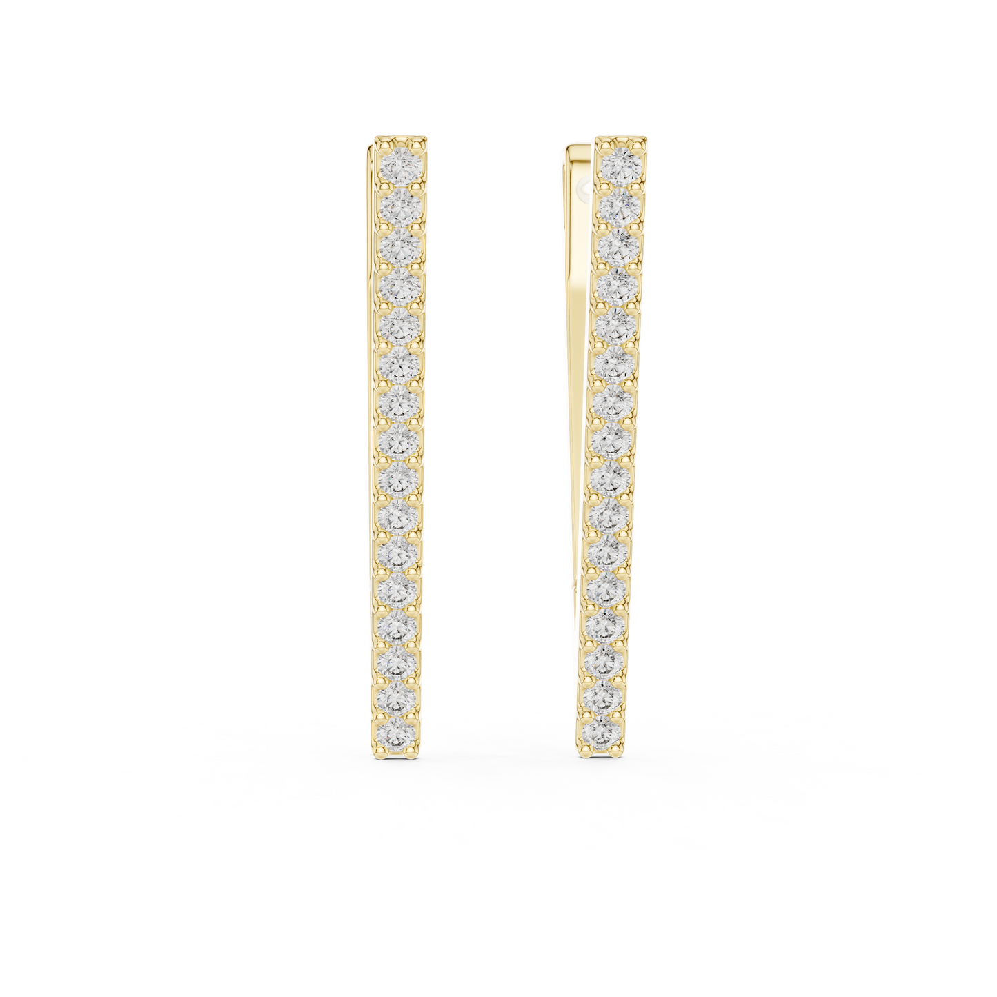 Futuristic Angle-Cut Hoops • V-Design Pavé Drop Earrings • Chic Minimal Gold Earrings